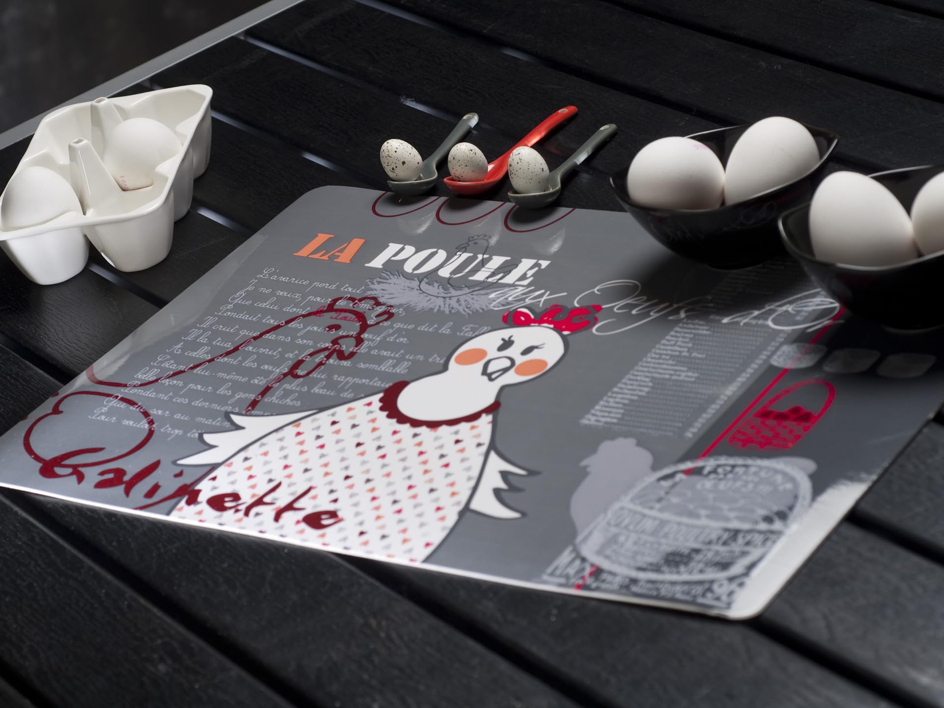 CALITEX Chicken Placemat PVC Taupe 44 x 28 cm