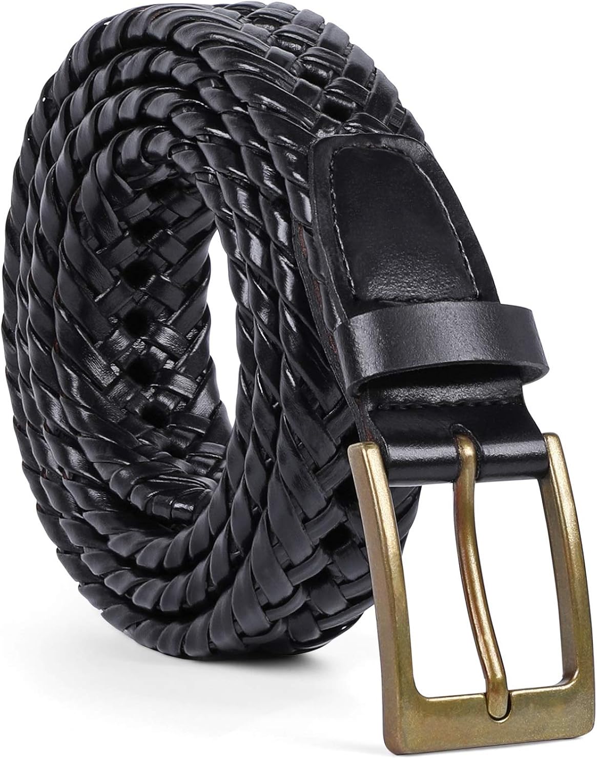 leather woven belt