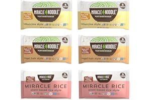 Miracle Noodle Variety Pack (Fettuccine, Angel Hair & Rice) - Shirataki Noodles, Shirataki Rice, Keto Pasta, Vegan, Gluten-Free, Low Carb, Paleo, Konjac Noodles/ Rice - 2 Bags of Each, 6-Pack