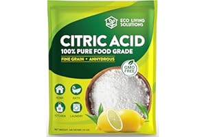 ECO LIVING SOLUTIONS 100% Citric Acid Powder - Food Grade | Citric Acid For Cleaning & Bath Bombs | Great For Cooking & Canning | Fragrance Free | Dishwasher Safe (12 oz)