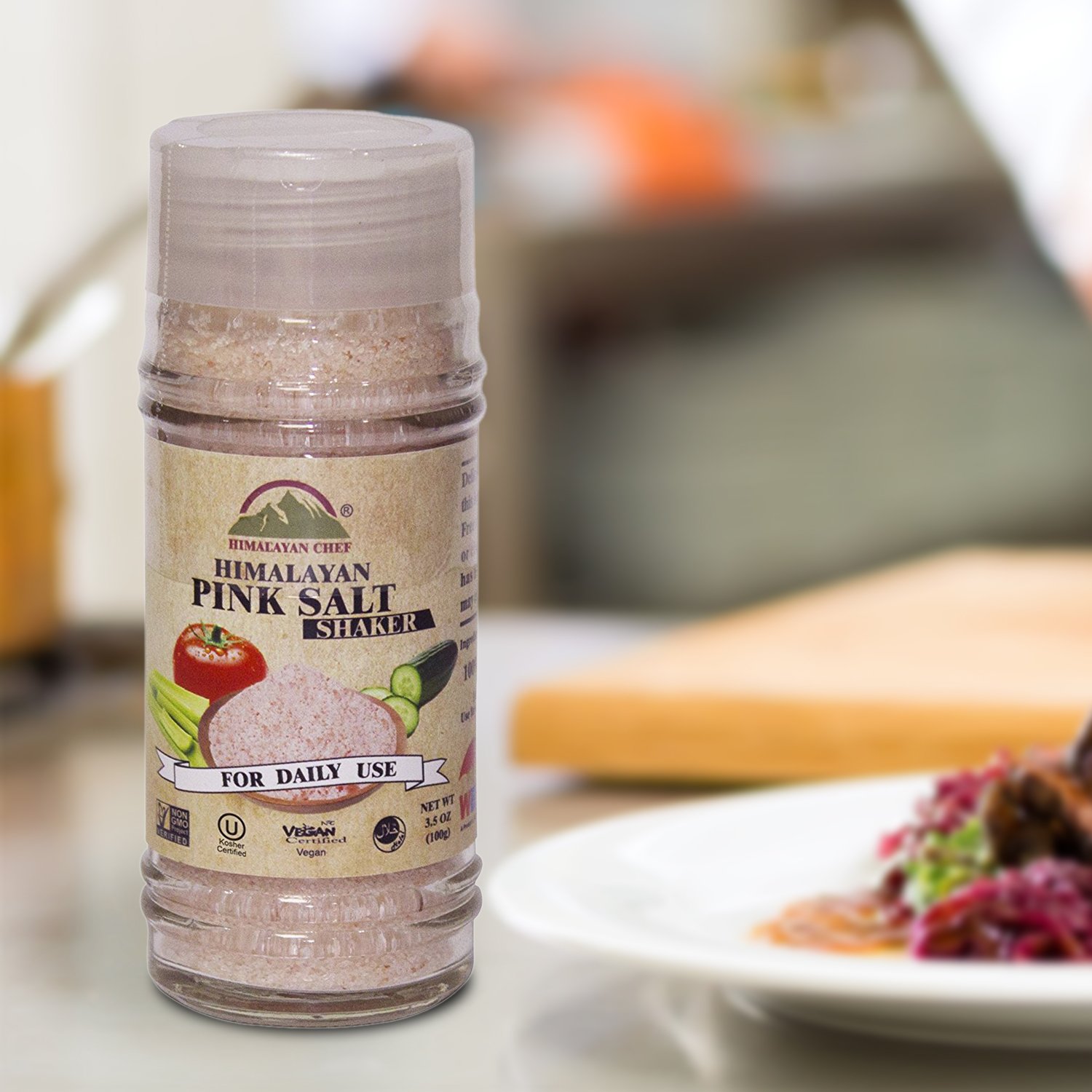Himalayan Chef Pink Salt Shaker, 3.5 Ounce Fine Grains: Prime Pantry