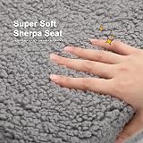 BEJOY Kids Sofa Bed 2-in-1 Flip Open Cuddly Sherpa Grey view 6