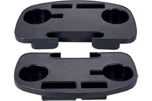 Hanperal 2Pack Zero Gravity Chair Cup Holder for Zero Gravity Chair, Upgraded Version Cup Holder, Universal Clip On Chair Table with Mobile Device Slot and Snack Tray/Black