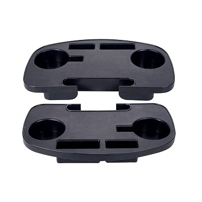 Hanperal 2Pack Zero Gravity Chair Cup Holder for Zero Gravity Chair, Upgraded Version Cup Holder, Universal Clip On Chair Table with Mobile Device Slot and Snack Tray/Black