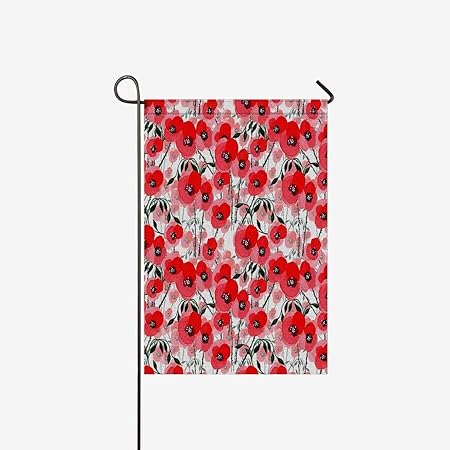 Amazon Com Watercolor Wildflower Poppy Flower Garden Flag Home