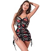 Briteroh Women's Lingerie Sexy Nightwear Spaghetti Strap Nightgown Sexy Babydoll Chemise Sleepshirt S-XL