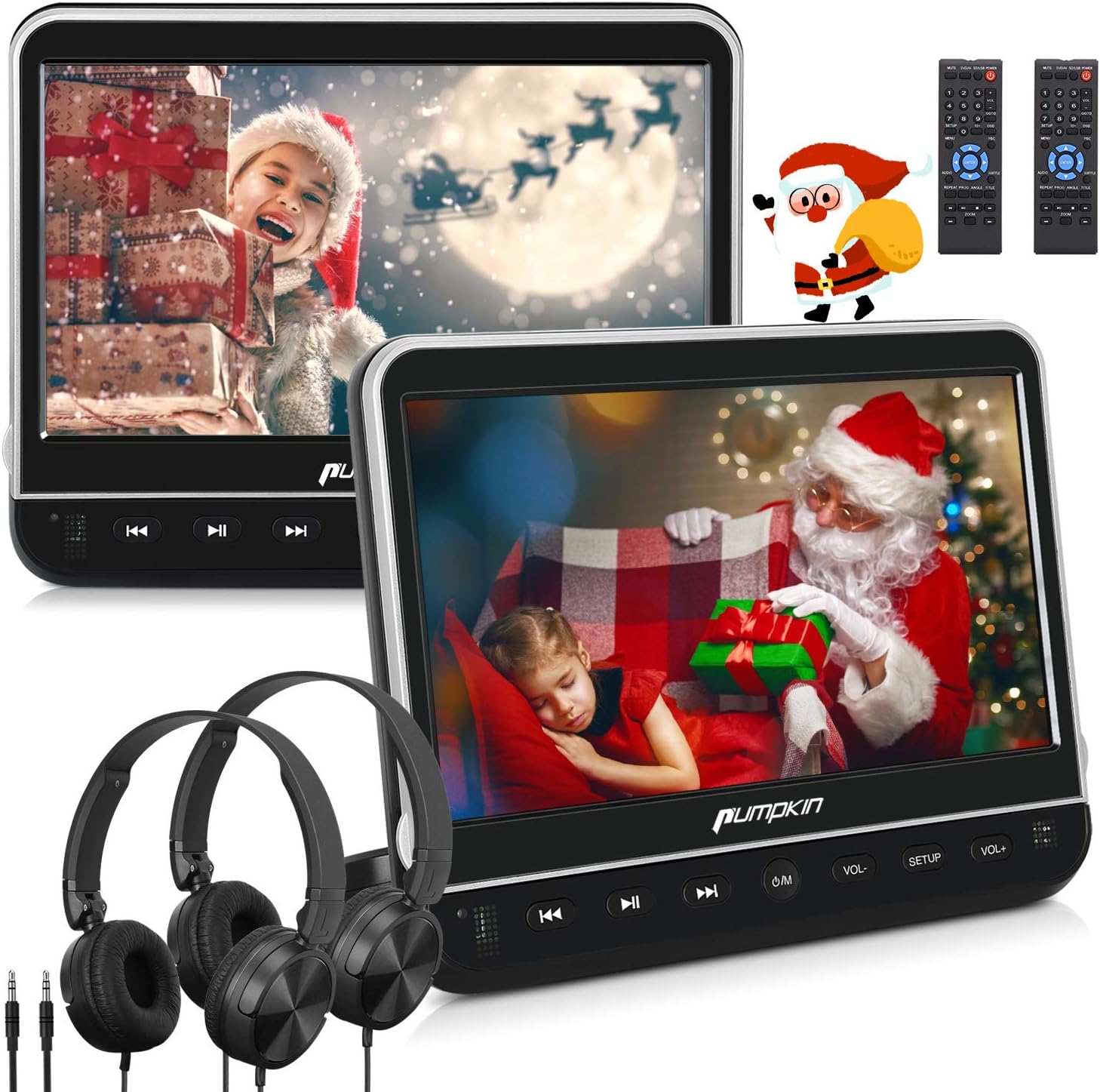 PUMPKIN 10.1" Dual Screen Car DVD Players with 2 Free Amazon.co.uk
