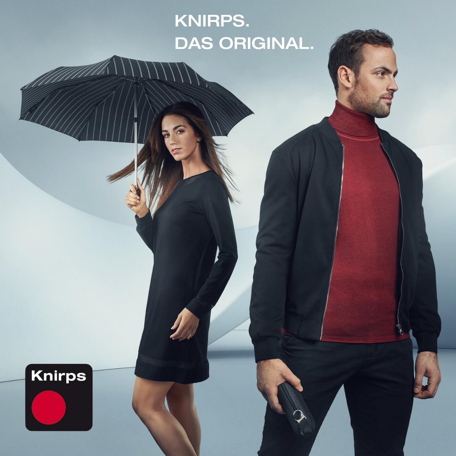 Knirps Regenschirm C.050 Small Manual Dark Grey mit Schirmtasche I kleiner Regenschirm für unterwegs I Handöffner Taschenschirm I windstabiler & leichter Mini Schirm 7