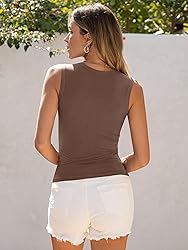 ANRABESS Womens High Neck Tank Tops Stretchy