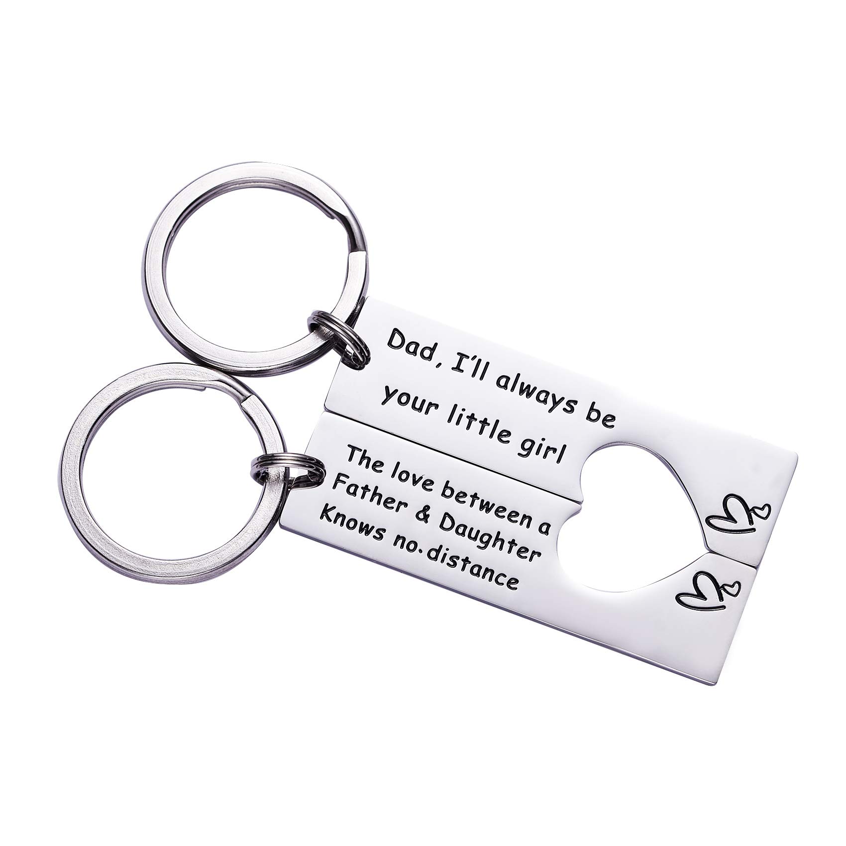 LParkin Dad I'll always be your little girl The love between a Father & Daughter knows no distance Father Daughter Keychain Set