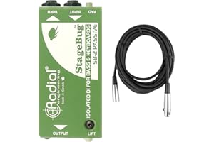 RADIAL ENGINEERING Radial StageBug SB-2 Single Channel Passive Instrument Direct Box with Senor Cables 20' XLR Microphone Cable
