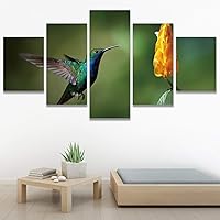 SIGNWIN 5 Panel Canvas Wall Art Modern Art Birds Bohemian Expressive Multicolor Photography Single for Home Decorations Ready to Hang - 60