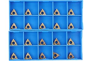 Zorqon 11IR AG60 + 11ER AG60 Lathe Threading Carbide Inserts, 60 Degree Internal/External Threading Turning Insert for Steel, Threading Insert Turning Tool Holder, 20Pcs