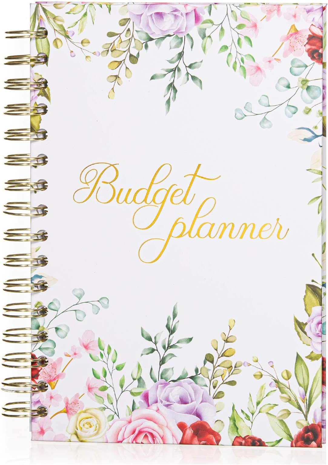 Budget Planner Organizer (Non-Dated) - Monthly Income and Expense Tracker with Back Pocket for Receipts and Bills Bundled with Cash Envelops and Stickers - A5 Size Pink Floral Hardcover