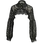 Eyibenlilan Fake Collar Shirt Long Sleeves Lace Shrug Victorian Blouse Crop Top Dickey Collar for Women