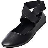 Alpine Swiss Peony Ballet Flats Shoes for Women | Elastic Ankle Strap Flats | Round Closed-Toe | Slip On Loafers | Padded for Comfort | Runs Small