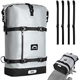 Gurblofy Motorcycle Tail Bag, 30L Waterproof Motorcycle Luggage Bag | 2 Size and 3 Color Options Saddle Bag, PVC Travel Bag, Rear Seat Bag, Stone Grey GT-30GRY
