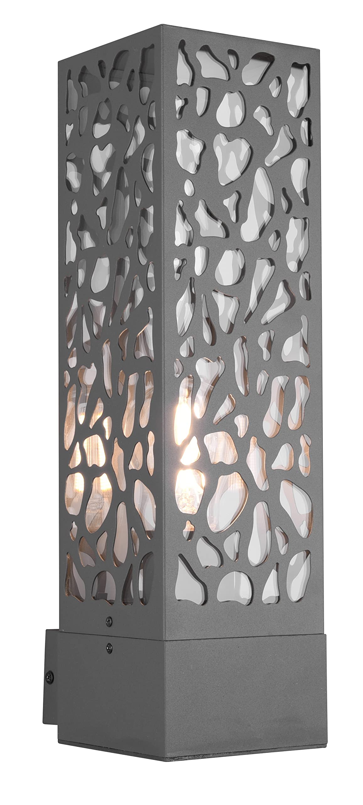 Trio Leuchten Cooper 207360142 Outdoor Wall Light Stainless Steel Anthracite Plastic Insert Transparent Bulb Not Included 1x E27