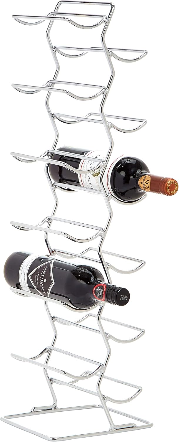 Amazon Basics Modern Style Wine Rack for 12 Bottles, Large, Chrome - Image 3