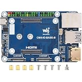 Mini Base Board for Raspberry Pi CM5 Lite/eMMC, Compute Module 5 Mini IO Board with Gigabit Eth/40PIN GPIO/M.2 M Key/USB 3.2/USB 2.0/HDMI Interface etc. Onboard EEPROM and Encryption Chip