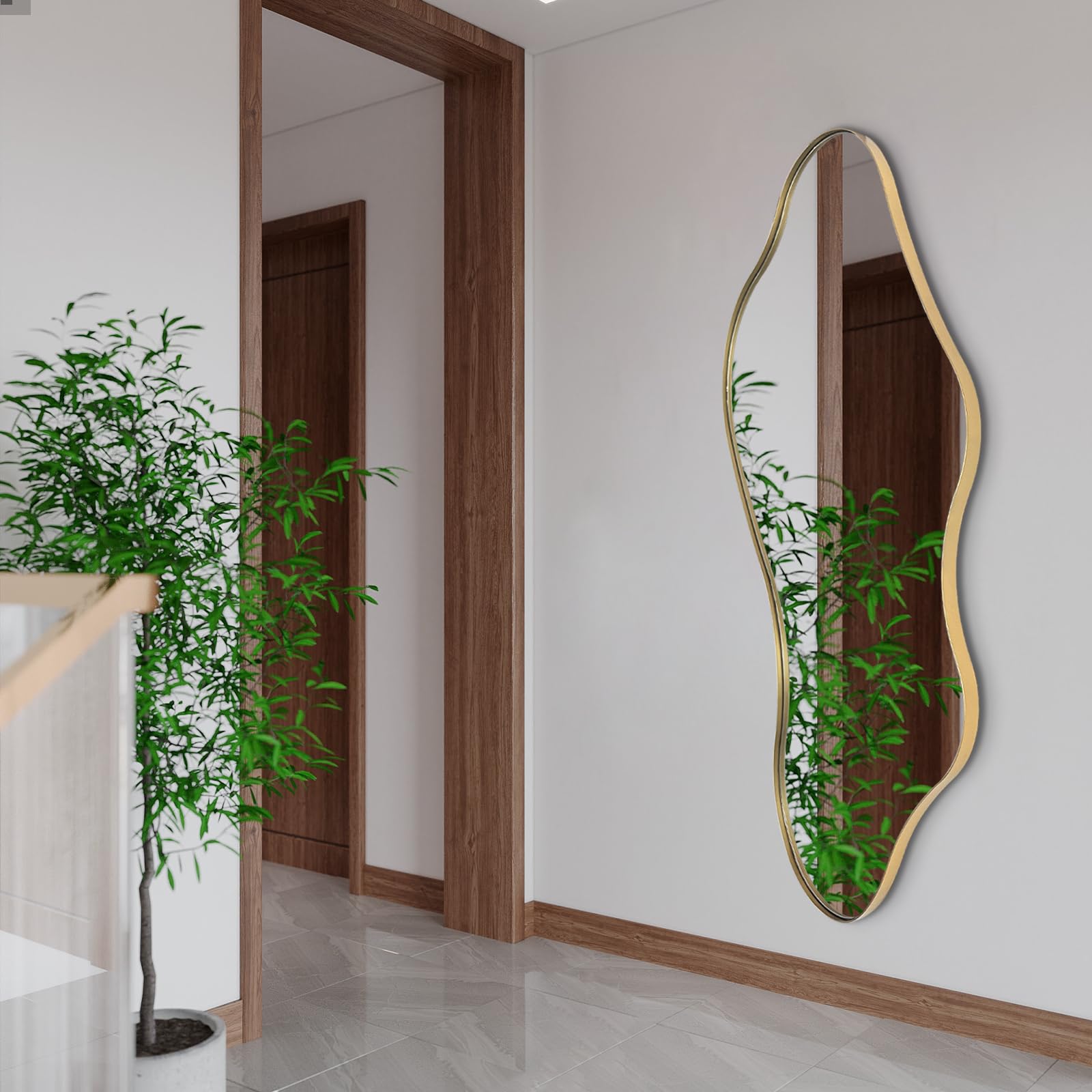 DAOYIJIAJU Large Irregular Mirror, Asymmetrical Mirrors Full Length, 55