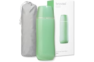 Brondell GoSpa Advanced Peri Bottle, Portable Bidet for Travel–Pop-Up Nozzle System for Postpartum & Perineal Care, Compact Bidet with Discreet Travel Bag for Convenient Storage–400mL, Green