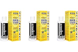 Amodex Ink & Stain Remover for Clothes, Leather and Skin - Removes Ink, Ballpoint, Sharpie, Grease and More, Works on Set-in Stains, Gentle but Powerful, 4oz/120ml Bottle (Pack of 3)