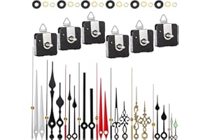 EMOON 6 Pieces Clock Mechanism Replacement Kit with 9 Pack Clock Hands, Silent Sweep Clock Motor Kit Battery Operated for Clock Repair DIY Replacement, Custom Clock