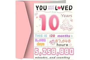10th Birthday Card, Funny Birthday Decorations for Girl, Best 10 Year Old Birthday Gifts for Daughter, Unique Creative Gift f