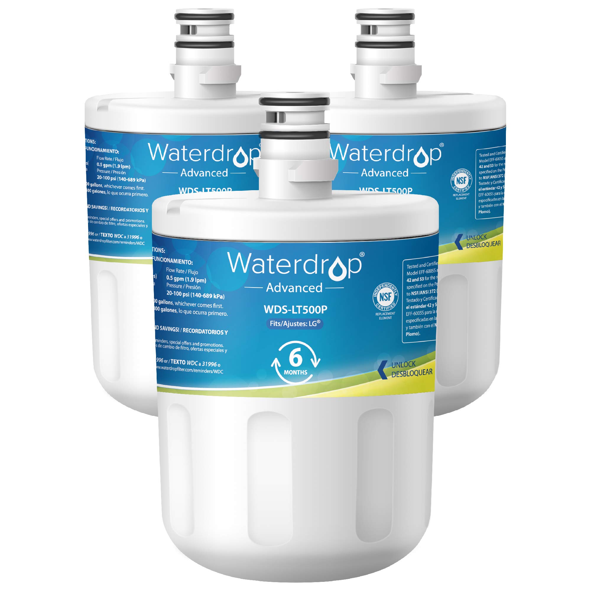 Waterdrop NSF 53&42 Certified Refrigerator Water Filter, Compatible