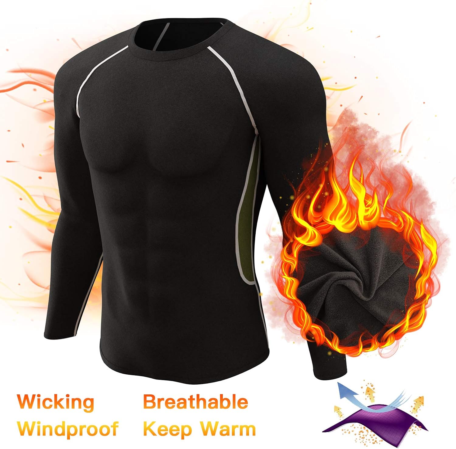 Thermal Underwear Set Winter Hunting Gear Sport Long Johns Base Layer Bottom Top at  Men’s Clothing store