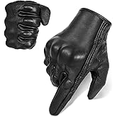 Full Finger Goat Skin Leather Touch Screen Motorcycle Gloves Men S,M,L,XL,XXL (Non-Perforated, L)
