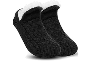 Backche Kids Slipper Socks Non-Slip Fluffy Fleece Lined Warm Indoor Socks for Boys and Girls