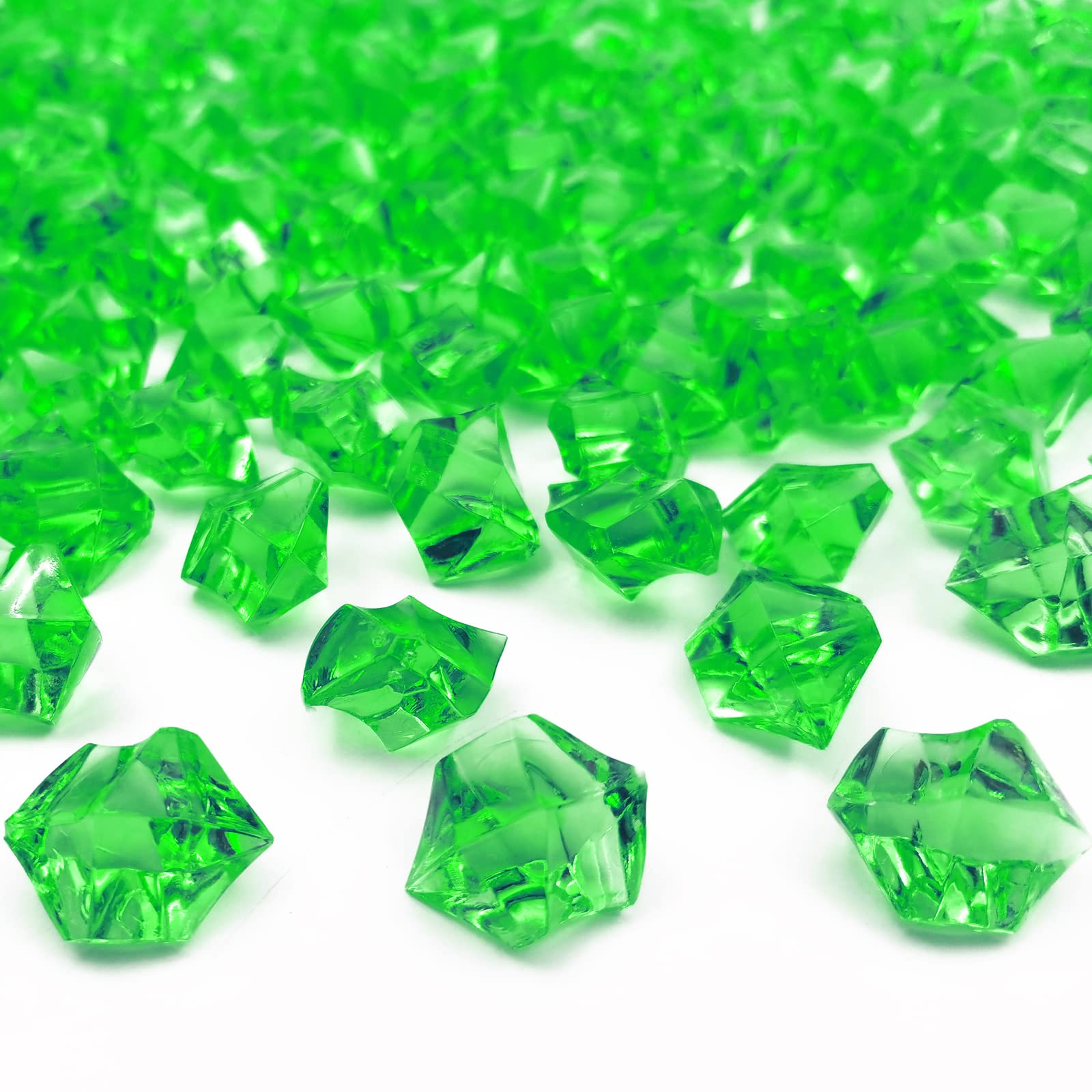 LYFJXX Reusable Fake ice Cubes for Photography Accessories Props Decoration for Wedding Decor Photography Props Vase Fillers (irregular-16 * 22mmGreen)