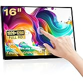 Portable Touchscreen Monitor, 16 Inch 1920X1200P Monitor IPS Touch Screen Monitor with USB C HDMI Port, 300cd/m², External Mo