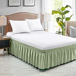 FreshCulture King Bed Skirt, Dust Ruffle for King