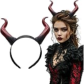AUOCATTAIL Devil Horns Headband Dragon Devil Horns Gothic Headpiece Halloween Dress Up Cosplay Carnival Hair Accessories