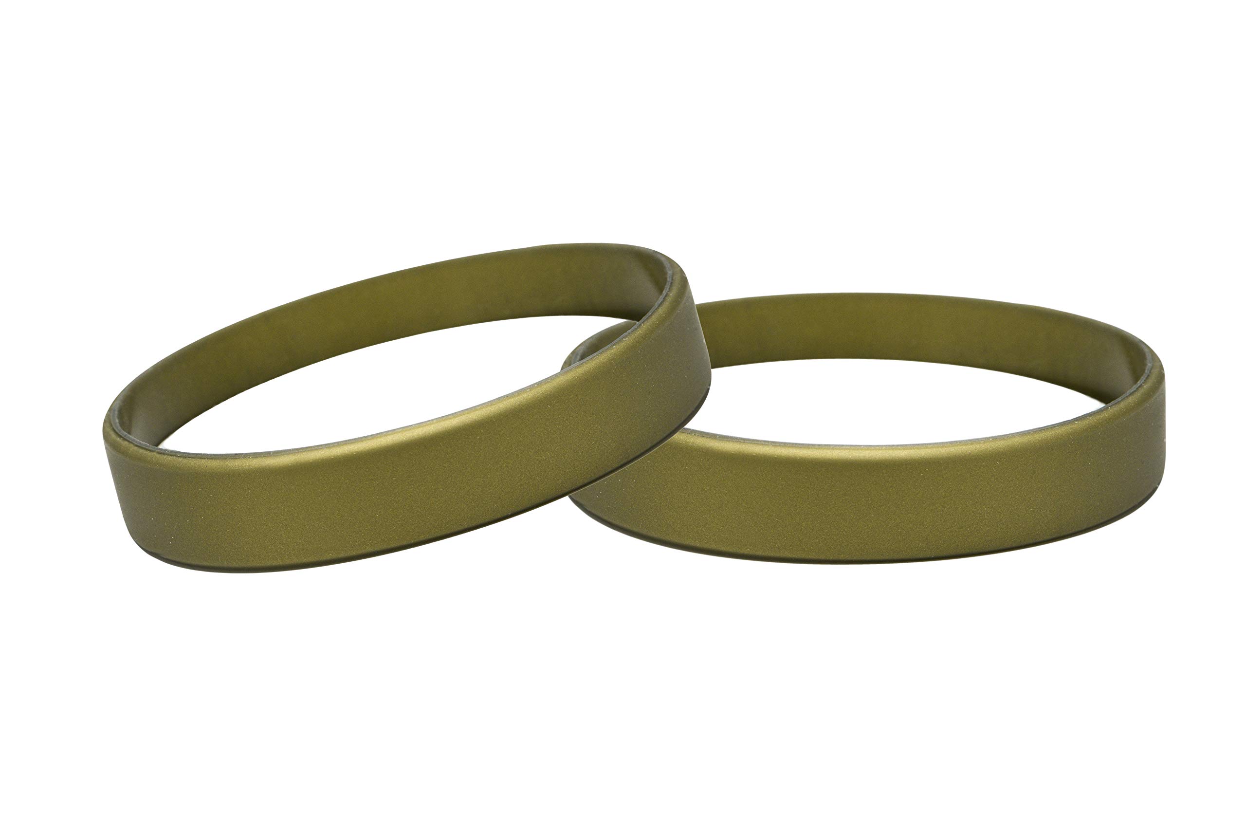 Silicone Wristbands, Youth sizes, variety colours 10 Pack (Gold)