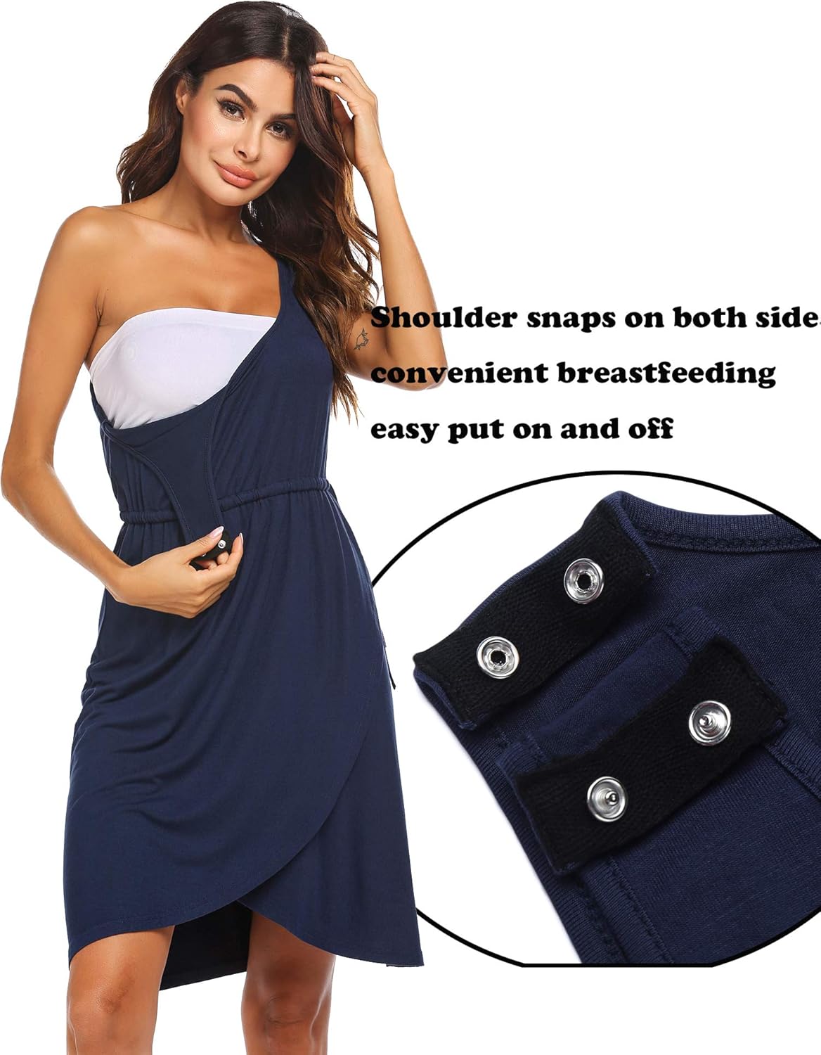 Ekouaer 3 in 1 Nursing Dress Sleeveless Maternity Labor Delivery Gown Hospital Breastfeeding Nightgown at  Women’s Clothing store