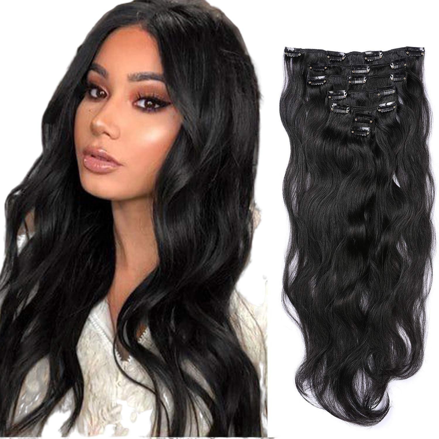 black clip on hair extensions