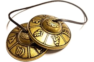 VI IN POPO VIIN POPO Tibetan Tingsha Bells, Handmade Brass Advanced Tibetan Tingsha Cymbals in Nepal—Chakra Healing, Stress Relief, Sound Awakening, Yoga Meditation, Mindfulness 2.6in/6.6cm (Sanskrit style)