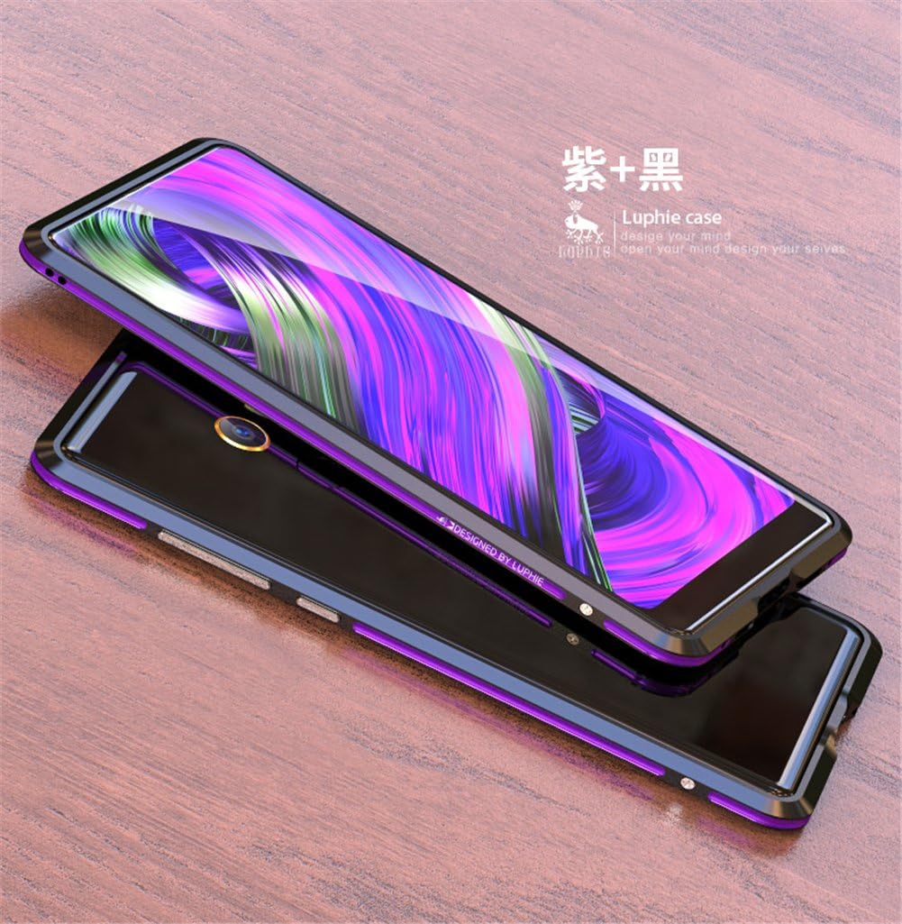 Xiaomi Mi Mix2 Bumper(5.99inch),DAYJOY Luxury Sword Design Dual Color Premium Aluminum Metal Shockproof Bumper Frame Case for Xiaomi Mi Mix 2 (Black Purple)