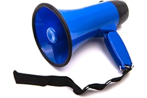 BEMLDY Portable Megaphone Bullhorn 20 Watt Power with Built-in Siren/Alarm-Adjustable Volume -Strap Powerful and Lightweight