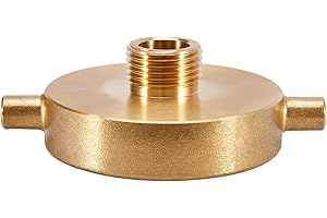 BANG4BUCK Fire Hydrant Hose Adapter 2-1/2" NST (NH) Female x 3/4" GHT Male with Pin Lug Brass Fire Equipment Brass Fire Hydrant Adapter to Garden Hose