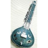 Brass-India Indian Handmade ~ Electric Sitar Shri Ravi Shankar Style Designer Tun Wood Free String &amp; Mizrab