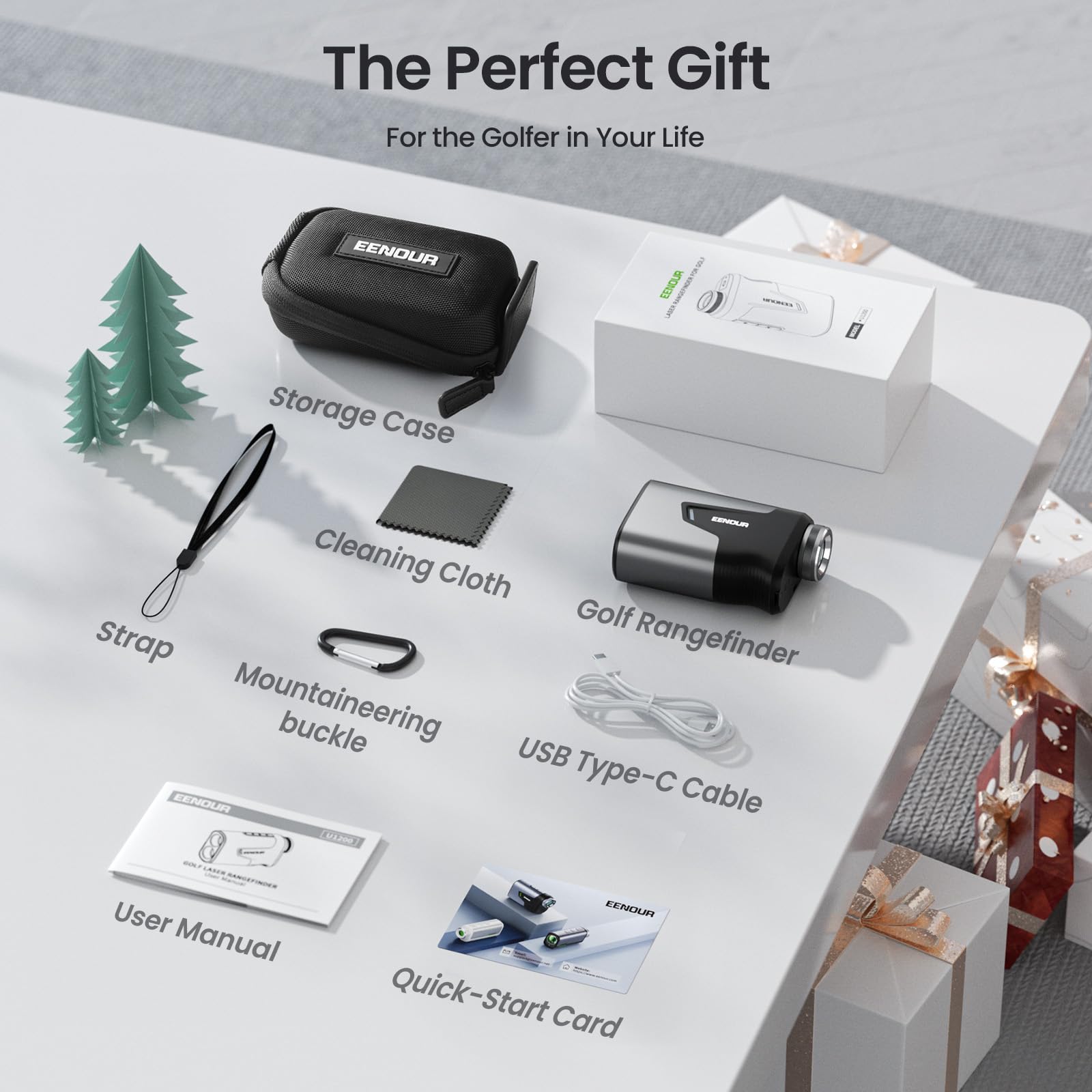 EENOUR Golf Rangefinder with Slope, 1200 Yards 7X Magnification, Laser Range Finder with Pin Lock Vibration, Rechargeable Rangefinders, IP54 Waterproof, Magnetic, Golf Accessories for Men Women