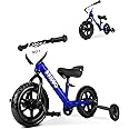 KRIDDO 2-in-1 Kids Tricycle and Toddler Balance Bike 2 Year Old, Detachable Pedals and Stowable Training Wheels, DIY Plate, Riding Trikes Toy for Ages 18 Months to 3 Years