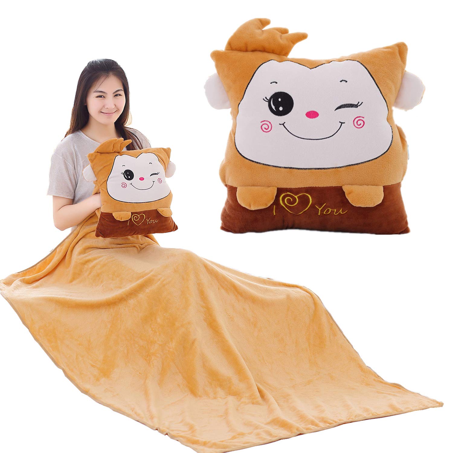 Buy Light Brown Blanket Pillow Cushion Pet Hand Warmer Adults