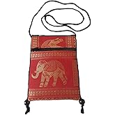 BTP Hmong Bag Hill Tribal Elephant Mini Crossbody Single Shoulder Bag Cellphone Case Passport Holder Travel Pouch