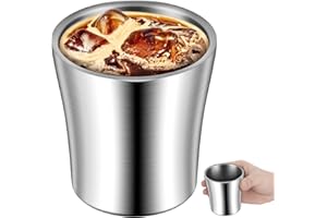 Toyvian Stainless Steel Drinking Cup, 6oz Travel Water Mug, Stackable Silver Unbreakable Metal Tumbler Cup for Camping, Bathr